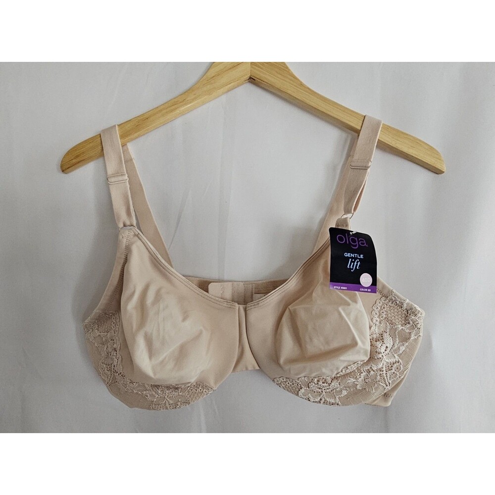 Olga Gentle Lift Bra 40D Nude Style 5001 Lace Support Womens